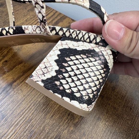 Zara Faux Leather Snake Print Heeled Sandals - Picture 7 of 10